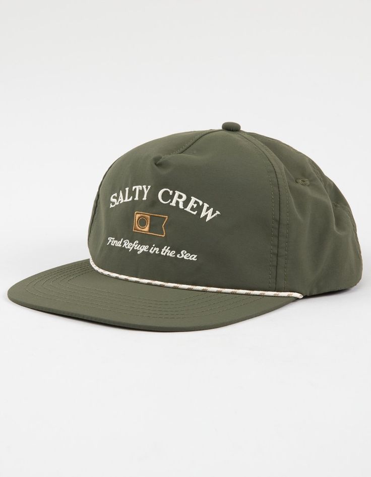 Salty Crew Steadfast 5 Panel Snapback Hat. Embroidery On Front. Brim Rope Detail. Flat Bill. Adjustable Snapback Closure. Woven Label At Closure. 100% Polyester. Imported. Flat Brim Hats, Overalls Boys, Chino Pants Women, Wwe T Shirts, Flannel Sweatshirt, Flat Brim Hat, Backpack Lunch Bag, Boat House, Brim Hats