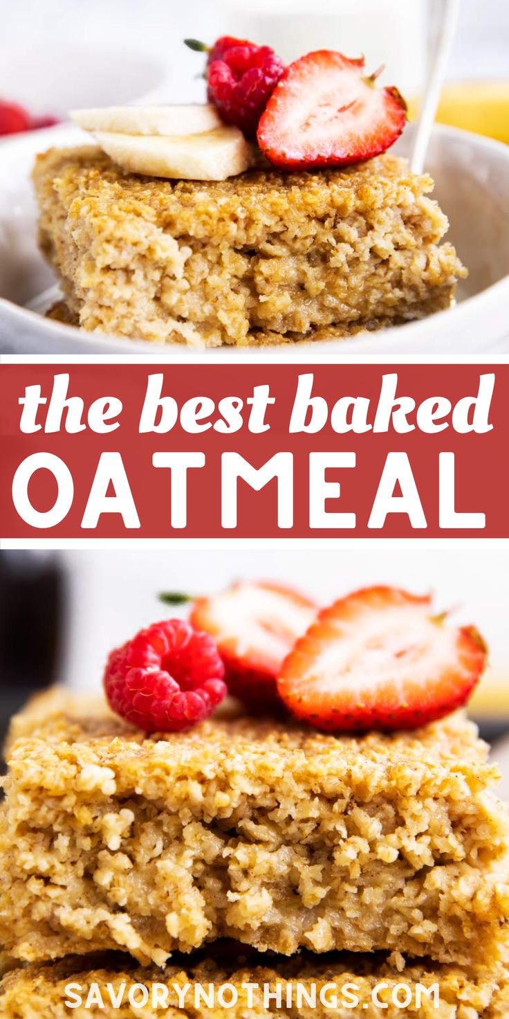 the best baked oatmeal with strawberries on top