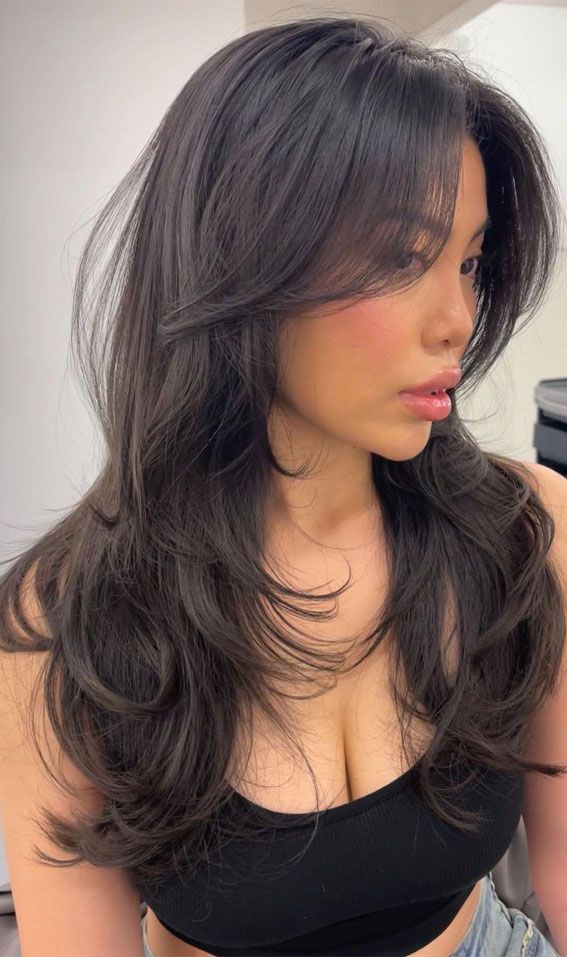 Layered haircut, Long layered haircut, shaggy layered haircut,  Layered haircuts for long hair, long layered haircuts with bangs, long layered haircuts for women, face-framing layers medium hair, layered haircut with curtain bangs Convex Layers, Filipino Hairstyles, Free Hairstyles, Haircut 2024, Haircuts For Long Hair With Layers, Hair Inspiration Long, Brown Hair Inspo, Layered Haircuts For Medium Hair, Hairstyles For Layered Hair