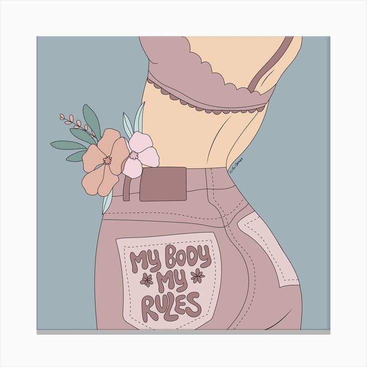 a woman's boot with flowers on it and the words, my body is my rules