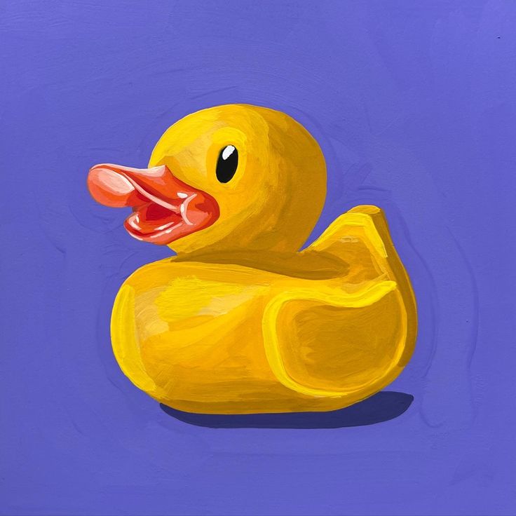 a painting of a yellow rubber duck