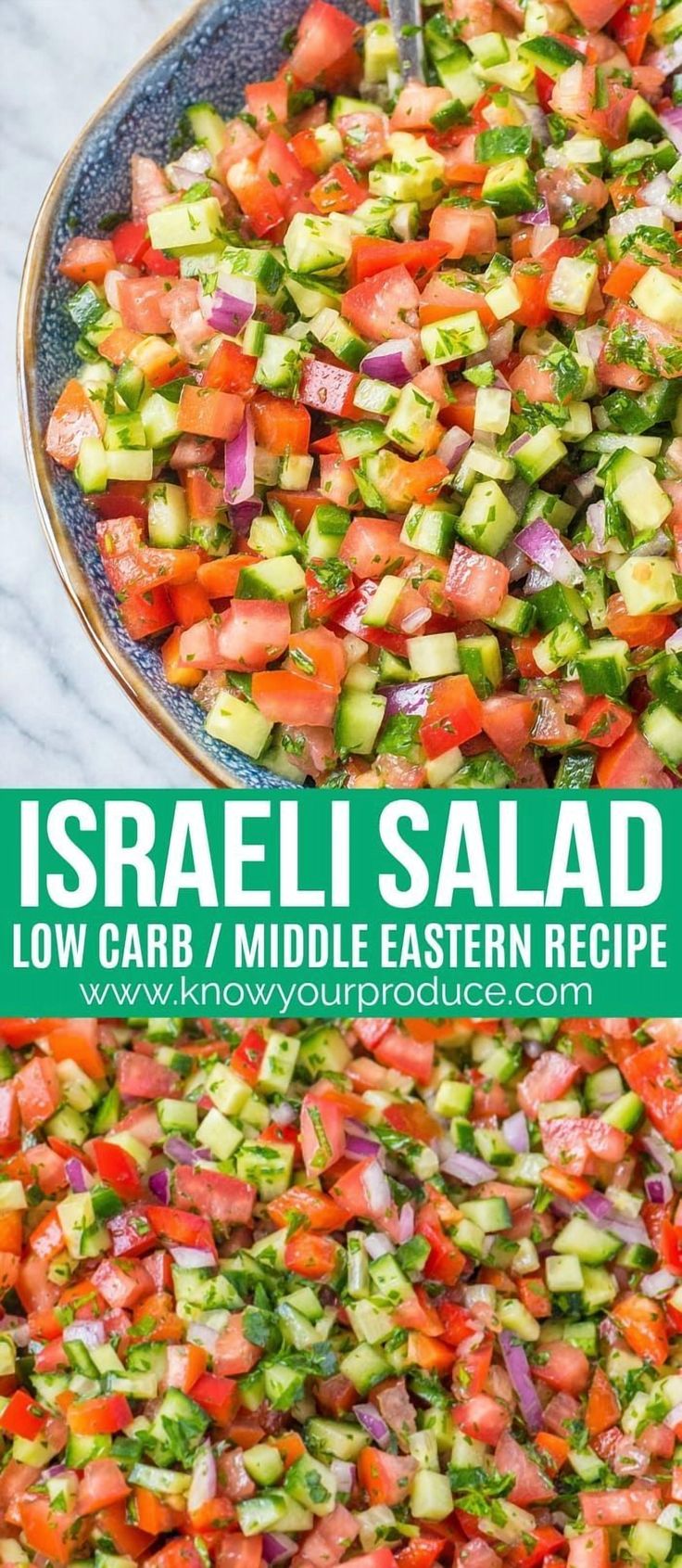 Explore the vibrant flavors of Israeli Salad, also known as Shirazi Salad, a refreshing Middle Eastern twist on salsa. Eastern Recipe, Salad Low Carb, Shirazi Salad, Salad Macaroni, Cucumber And Tomato, Fest Mad, Pasta Vegetariana, Salad Pasta, Persian Cucumber