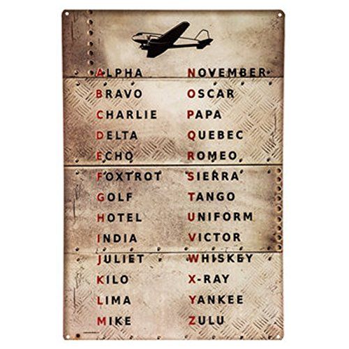 an old metal sign with the names of different countries on it, including one plane