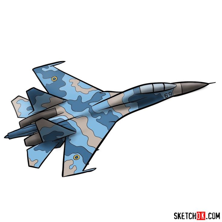 a blue camouflage fighter jet flying through the sky