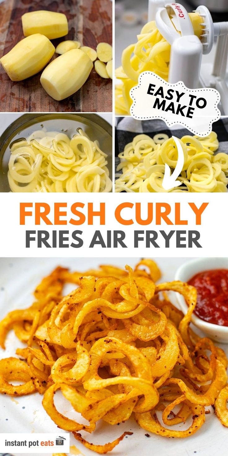 Fresh Curly Fries Air Fryer Frozen Crinkle Fries In Air Fryer, Spiral Potatoes Air Fryer, How To Make Curly Fries, Curly Fries Air Fryer, Homemade Curly Fries, Curly Fries Recipe, Fries Air Fryer, Fries Homemade, Fries In The Air Fryer