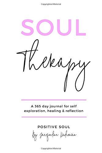 the cover of soul therapy book, with pink and black lettering on it's white background