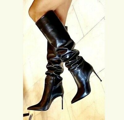 Black Knee Length Boots, High Heels Boots, Leather Boots Heels, Thigh High Boots Heels, Stiletto Boots, Beautiful Boots, Heels Boots, Long Boots, Thigh High Boots