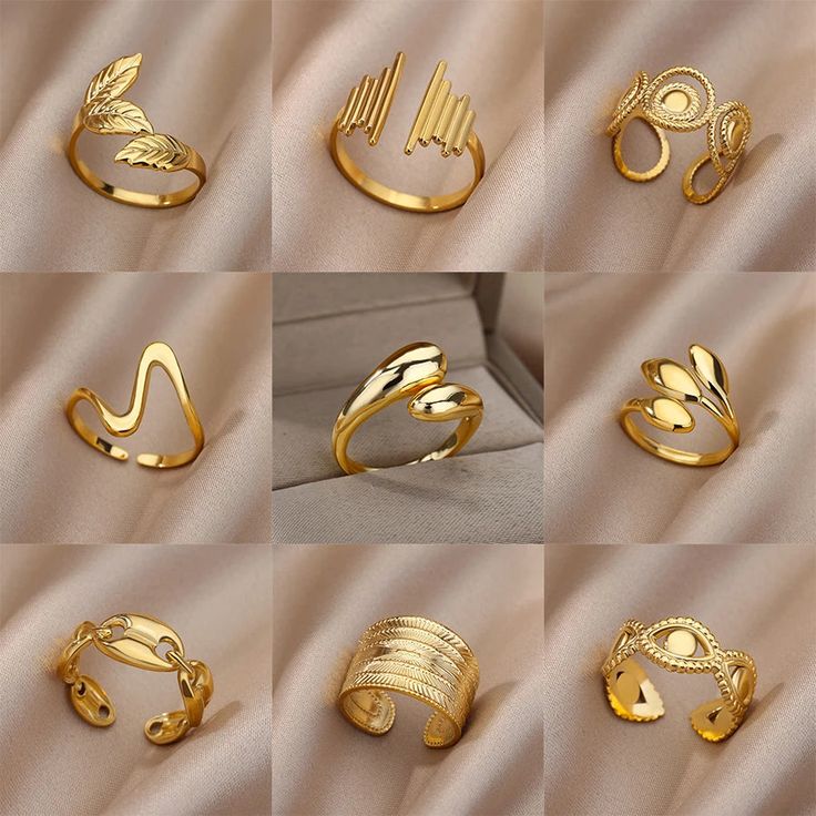 Metals Type: Stainless Steel Shape\pattern: Geometric Luxury Gold Engraved Ring For Women, Luxury Gold Rings As Gift, Luxury Engraved Ring For Everyday Wear, Gold Ring Unique Fancy Ban, Cheap Gold Midi Rings For Women, Luxury Modern Engraved Ring For Everyday, Luxury Minimalist Rings For Marriage, Luxury Yellow Gold Rings With Simple Design, Luxury Gold Minimalist Couple Rings