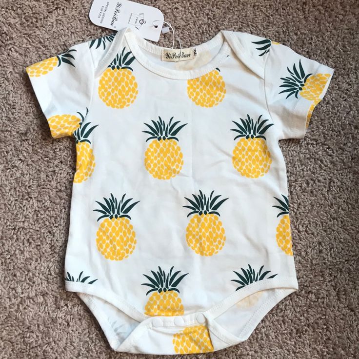 Baby Onsie With Pineapples New With Tags, Never Worn Baby Size 6-12mo Casual White Onesie For First Birthday, Playful White Onesie For Spring, Fun White Onesie For Playwear, White Fun Onesie For Playwear, Cute White Summer Onesie, White Summer Onesie For Playtime, Summer Playtime White Onesie, White Summer Playtime Onesie, Baby Pineapple