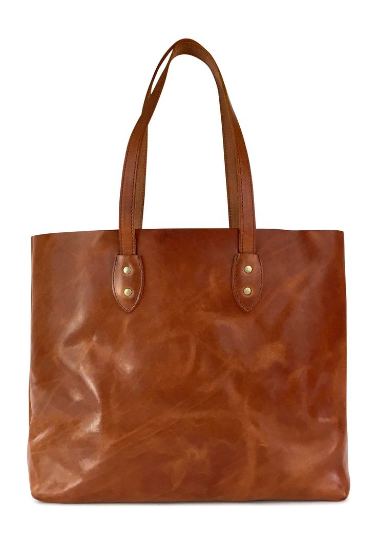 Vintage Leather Tote Bag Made in USA - Jackson Wayne Leather Goods Vegetable Tanned Leather Bags With Leather Handles For Shopping, Vegetable Tanned Leather Shopping Bag With Leather Handles, Leather Tote Weekender Bag For On-the-go, Everyday Bags With Leather Handles And Vegetable Tanned Leather, Vegetable Tanned Leather Satchel With Leather Handles For Shopping, Shopping Satchel With Leather Handles And Vegetable Tanned Leather, Classic Leather Satchel For Shopping, Classic Leather Shoulder Bag With Large Capacity, Vegetable Tanned Leather Travel Bag With Double Handle