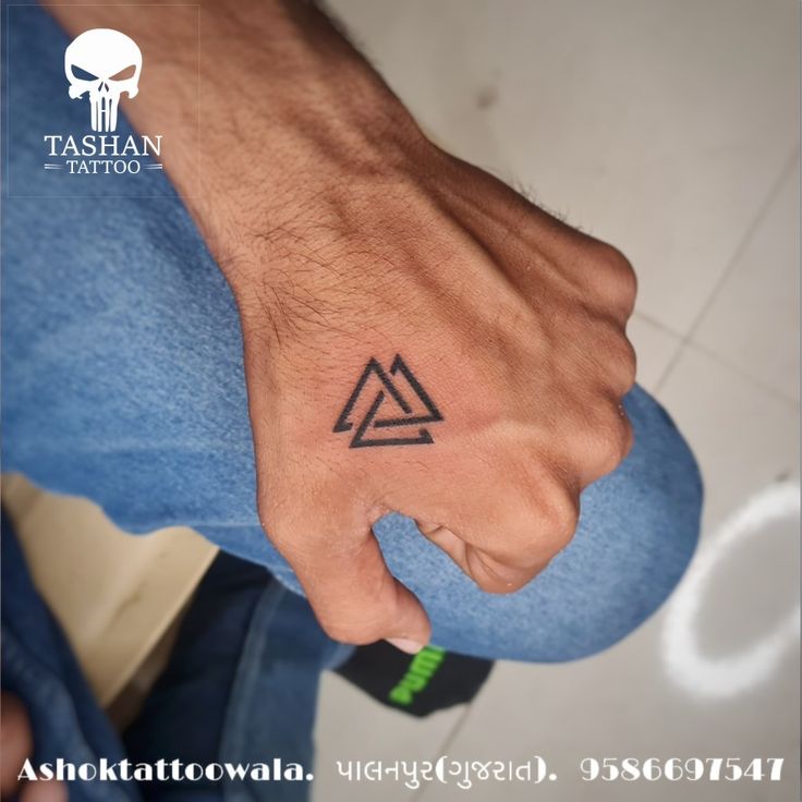 TashanTattoo
AshokTattooWala
S.20. Tirupati plaza
Opp. New bus stand
Near gd modi collage
Palanpur (gujrat)
9586697547
9687533310 Triangle Hand Tattoo, Three Triangle Tattoo, Triangle Tatoo, Scarface Tattoo, Tattoo Triangle, Triangle Tattoo Design, Tattoo Font For Men, Scandinavian Tattoo, Shin Tattoo