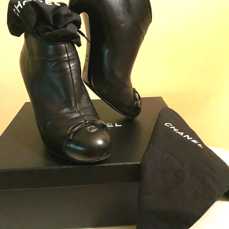 Gently Worn Chanel Boots!!Super Cute!! Lots Of Love Left Serious Inquiries Only!!!! Chanel Black Ankle Boots, Shoes Chanel, Chanel Boots, Lots Of Love, Chanel Shoes, Biker Boot, Bootie Boots, Of Love, Ankle Boots