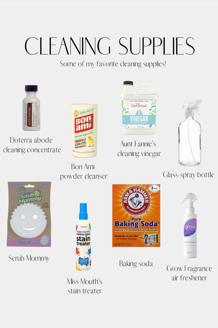 the contents of a cleaning supplies list