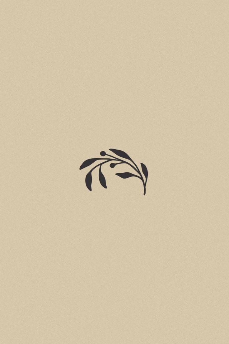 a black and white image of a leaf on a beige background with the word's logo