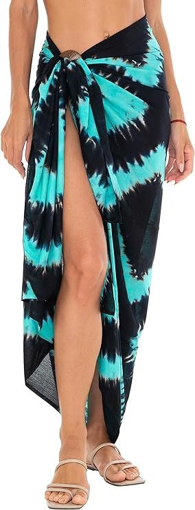 SHU - SHI Womens Sarong Pareo Cover Up Bathing Suit Women Beach Wrap Long Pool Resort Skirt - Love ShuShi Unique Tie Dye Patterns, Long Pool, Pool Resort, Unique Tie Dye, Bathing Suit Women, Dye Patterns, Chic Skirts, Beach Wrap, Unique Ties