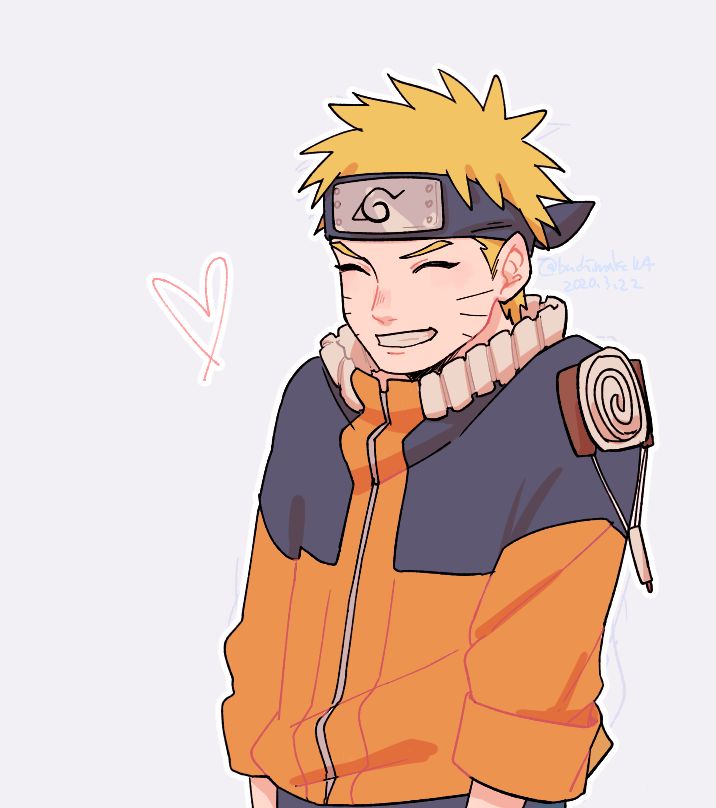 naruto is wearing an orange and black jacket