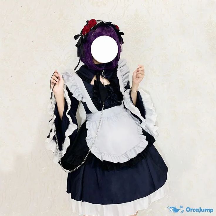 OrcaJump - Maid cosplay clothing - Final Sale Harajuku Anime Print Costume For Themed Events, Kawaii Anime Print Cosplay Costume For Events, Kawaii Anime Print Cosplay Costume For Cosplay Events, Kawaii Cosplay Costume For Role Play Events, Kawaii Cosplay Costume For Role Play And Cosplay Events, Harajuku Style White Costume For Themed Events, White Harajuku Costume For Themed Events, Anime Cosplay Costume With Long Sleeves For Fantasy Events, Anime Style Cosplay Costume For Fantasy Events