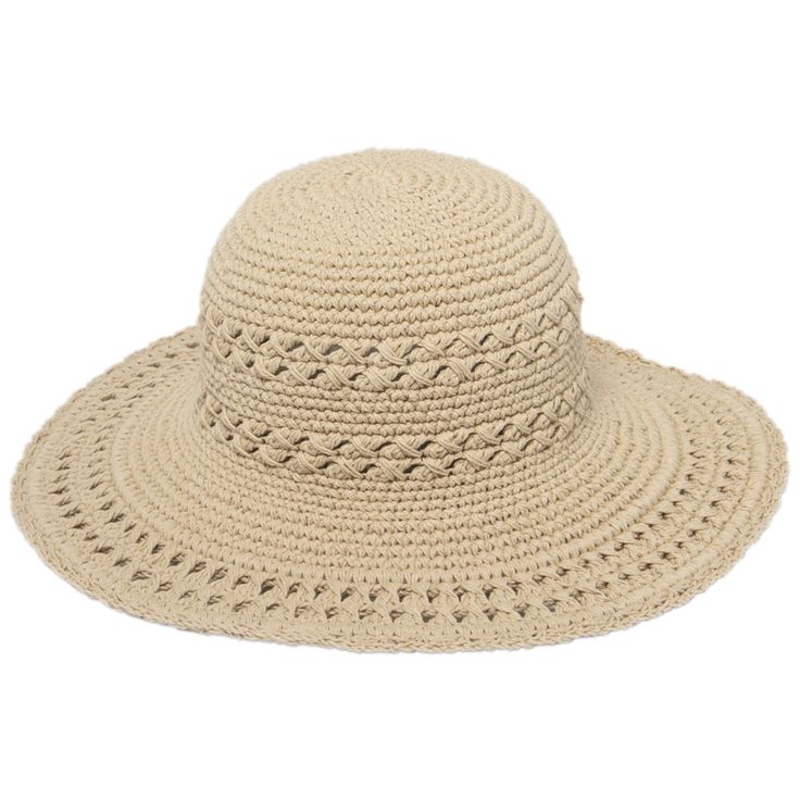 Women's Cotton Crochet Hat With A Large Brim (CHL1)-CROCHET-San Diego Hat Company Wide Brim Hat Summer, Sand Collection, Outdoor Cap, Hat Clips, Cute Hats, Fall Favorites, Cotton Crochet, Dress Hats, Wide Brimmed Hats