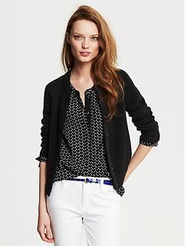 Open Stitch Cardigan | Banana Republic Fitted Workwear Cardigan, Trendy Spring Sweater For Work, Chic Stretch Crew Neck Cardigan, Trendy Spring Workwear Sweater, Versatile Stretch Cardigan For Work, Chic Crew Neck Cardigan, Spring Knit Cardigan For Work, Classic Stretch Cardigan For Fall, Knit Top For Business Casual Spring