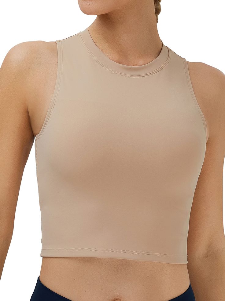 PRICES MAY VARY. Super soft strethy fabric. Padded workout tops for women is made from high quality soft four-way stretch fabric, moisture-wicking materials keep you comfortable and breathable all day. Built in sports bra. Yoga bras comes with removable padding offers enough support, low to medium impact. Cute neckline and crop length. Crop tops is long enough and fit great to stay secure during workout, come in various flattering colors, easy to match with athletic leggings, shorts, skirts or a Versatile Stretch Sports Bra In Solid Color, Moisture-wicking Micro-elastic Tops For Gym, Breathable Micro-elastic Workout Tops, Micro-elastic Solid Tops For Workout, Breathable Micro-elastic Yoga Top, Micro-elastic Moisture-wicking Athleisure Top, Moisture-wicking Micro-elastic Athleisure Top, Micro-elastic Sportswear Tops For Yoga, Breathable Micro-elastic Casual Tops