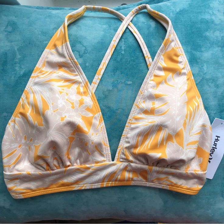 Nwt Yellow And Tan Hurley Bikini Set $70 Off. Cross Back Straps And Mid Coverage Bottoms. Super Cute, Comfortable, And Well Made, Just Doesn’t Fit Me! Back Strap, Super Cute, Swimming, Yellow, Women Shopping