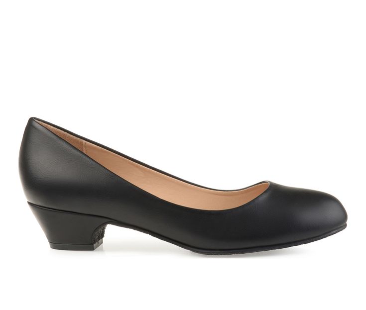 Step into sophisticated style when you wear the Saar faux leather pumps from Journee Collection. These wear-anywhere heels are constructed out of faux leather and feature a comfort-sole footbed design Faux leather upper,Slip-on entry,Approx. 1 1/2 inch heel,Round toe,Comfort insole,Synthetic outsole | Women's Journee Collection Saar Pumps in Black Size 7.5 Medium 2 Inch Heels, Shoe Carnival, Journee Collection, Leather Pumps, Black Pumps, Sophisticated Style, Character Shoes, Women's Pumps, Pump Shoes