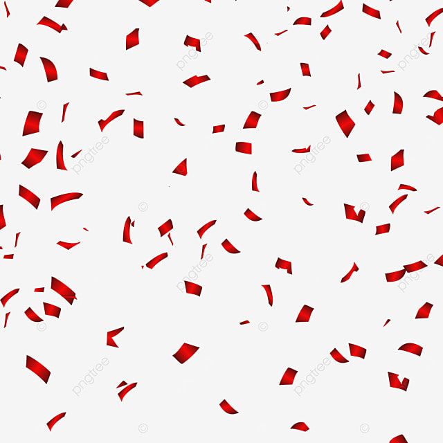 red confetti falling down into the air on a white background png and psd