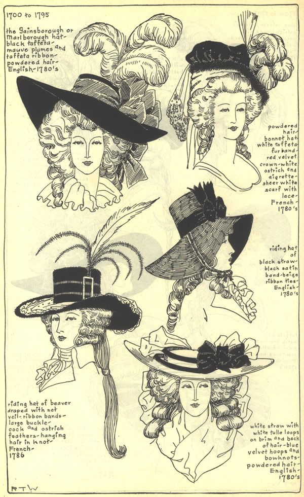 Hats for ladies 1700-1795 18th Century Hats, Moda Medieval, 1700 Fashion, Historical Hairstyles, Historical Hats, Rococo Fashion, 18th Century Costume, 18th Century Fashion, History Fashion