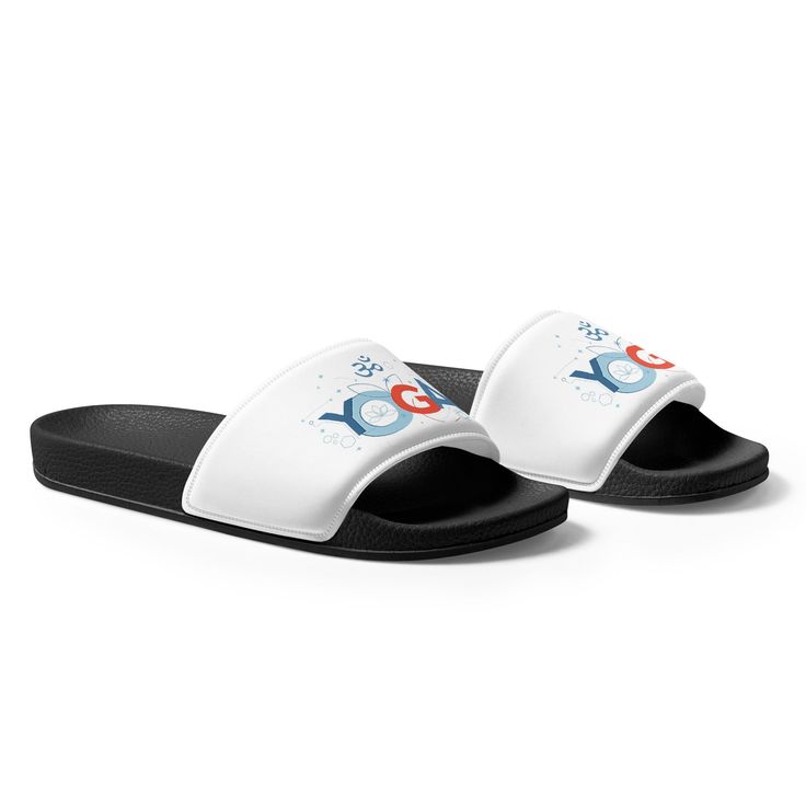 A must-have for the summer: these women’s slides. A pair of these will keep you comfy throughout your day of beach or pool activities, thanks to the cushioned upper strap and the textured footbed. • Cushioned and durable faux leather upper strap • Lightweight polyurethane (PU) outsole • Contoured, textured footbed • Stitched around the upper perimeter for extra durability • Spot clean only • Printed, cut, and handmade • Blank product sourced from China Important: This product is available in the Pool Activities, Womens Slides, Yoga Women, Slides, Leather Upper, Faux Leather, Yoga, Pool, China