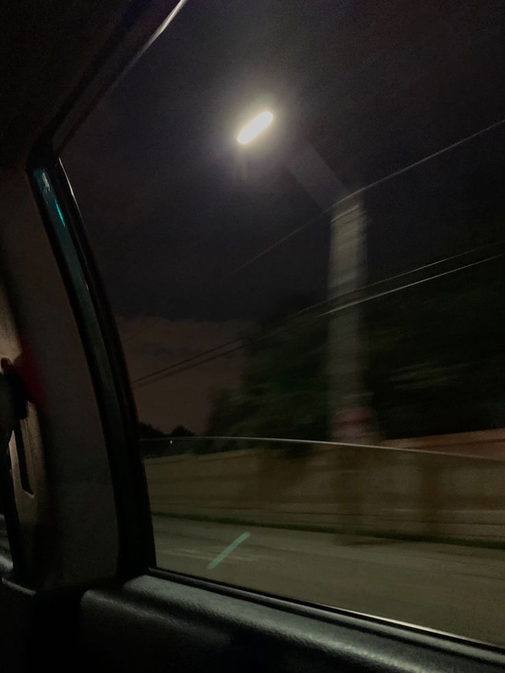 the view from inside a car at night