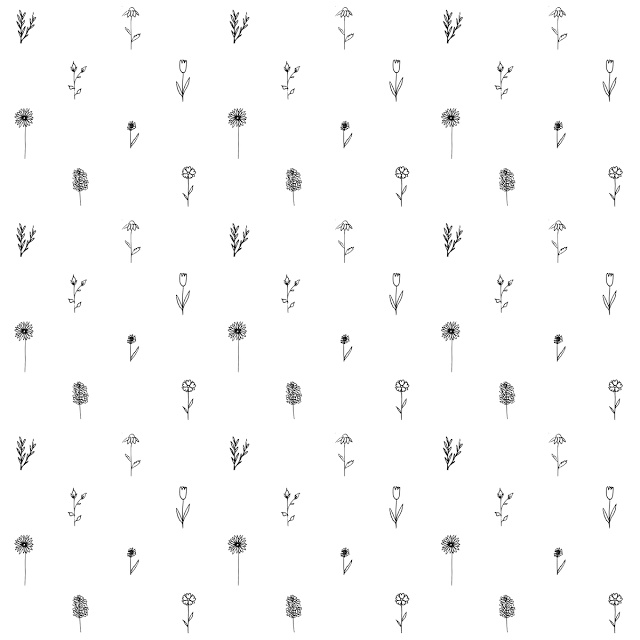 black and white flowers are arranged on a white wallpaper pattern in this minimalist style