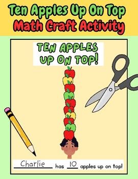 an apple themed math craft activity for kids