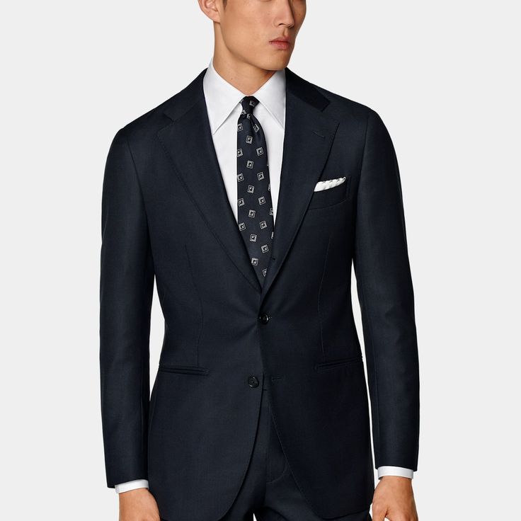 A versatile navy suit for just about any occasion, this year-round Havana is the perfect blend of accessible tailoring and classic style. Available as a suit or separates. Elegant Navy Suits For Work, Timeless Suit With Welt Pockets, Timeless Suits For Business Casual, Elegant Navy Sport Coat For Work, Timeless Business Casual Suit In Suiting Fabric, Timeless Suits In Suiting Fabric For Business Casual, Elegant Navy Double Breasted Suit With Suit Collar, Navy Professional Blazer For Formal Occasions, Professional Navy Blazer For Formal Occasions