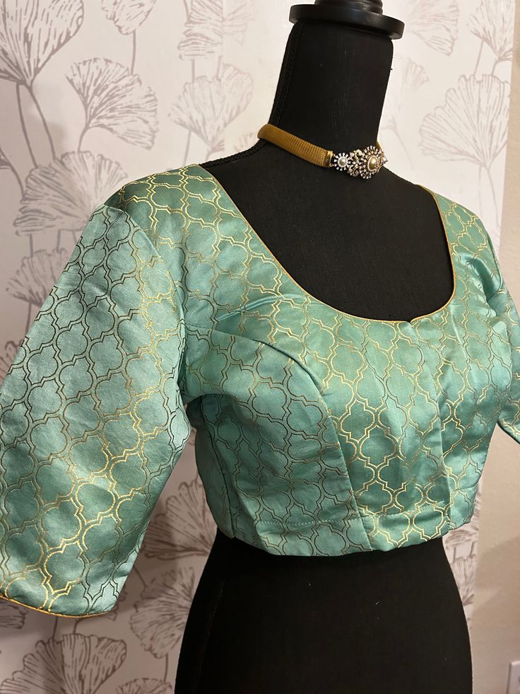 Fine weave Handwoven Pure silk blouses lined with back ties. Size - 36 goes upto size 40/41. Red Velvet Blouse, Readymade Blouses Online, Silk Blouses, Stitch Lines, Velvet Blouses, Readymade Blouse, Blouse Online, Pastel Green, Beautiful Saree