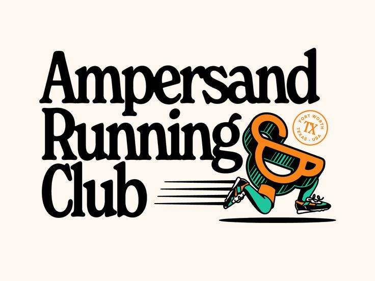 an orange and black logo with the words'ampersand running club'on it