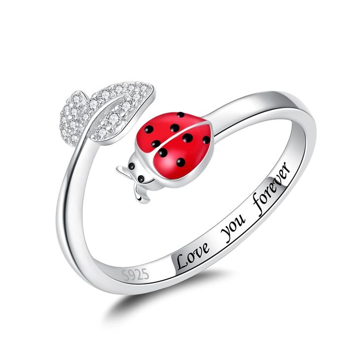 PRICES MAY VARY. Design inspiration: Daisy represents pure and innocent love, while Ladybug symbolize warm, sunshine and hope, and it is also a lucky messager & protector. This Enamel Ladybug Daisy ring has a special meaning - Ladybug guard the small daisy like your pure love, which also brings the hope and lucky of love. Inside the ring engraved "I love you", it is a meaningful jewelry for you and your love. Ideal Gifts: Miraculous ladybug ring can bring luck to people. Miraculous Ladybug Acces Inspirational Jewelry For Friendship Gift, Personalized Novelty Jewelry As Gifts, Personalized Novelty Jewelry For Mother's Day, Novelty Personalized Jewelry For Gift, Inspirational Jewelry For Friendship, Red Personalized Jewelry For Mother's Day, Novelty Jewelry Gift For Mother's Day, Personalized Red Jewelry For Mother's Day, Novelty Jewelry For Mother's Day Gift