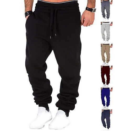 Season:Fall,Spring,Winter; Fabric:Polyester,Polyester; Look After Me:Washable; Gender:Men's; Style:Simple,Casual / Sporty; Elasticity:Micro-elastic; Occasion:Weekend,Streetwear; Fit Type:Slim; Function:Sweat wicking,Breathable,Soft; Waistline:Mid Waist; Pattern:Solid Colored; Design:Pocket,Drawstring,Elastic Waist; Pants Type:Joggers,Sweatpants,Joggers,Fleece Pants; Front page:FF; Hips:null; Length:null; Waist:null; Fit US Size:null; Fit UK Size:null; Fit EU Size:null Baggy Drawstring Pants For Winter, Winter Sports Baggy Pants, Winter Baggy Pants With Drawstring, Winter Stretch Bottoms With Drawstring, Winter Solid Color Pants With Drawstring, Leisure Drawstring Bottoms For Winter, Leisure Trousers For Winter, Winter Leisure Sportswear Pants, Drawstring Sweatpants For Leisure In Winter