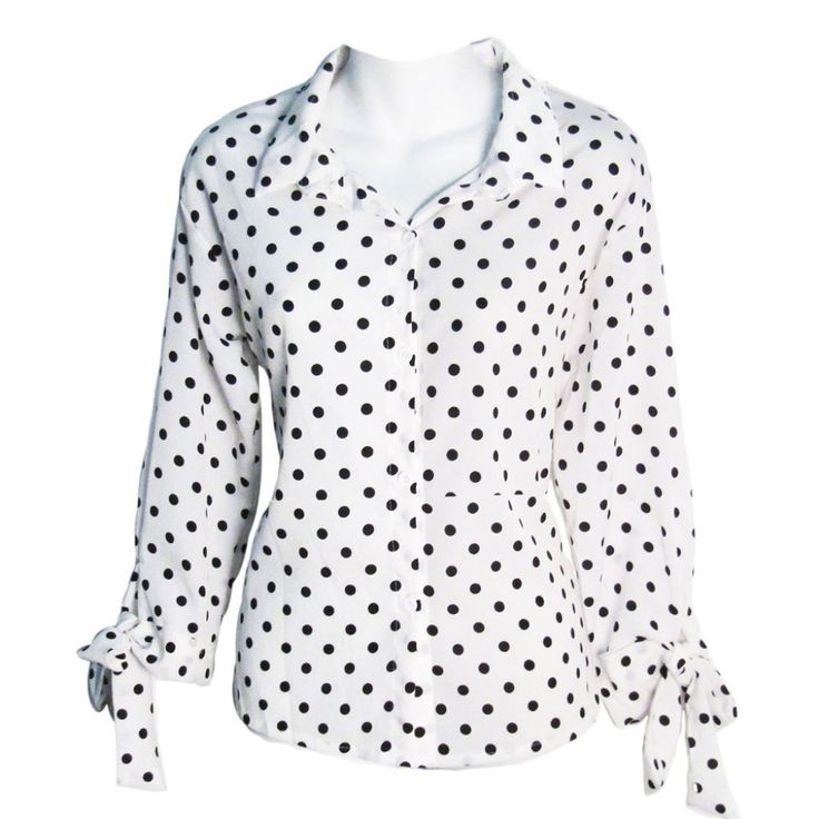 A Touch Of Style, Comfort And Versatility. A Must Have For This Season’s Chic And Sophisticated On Trend Look. Wear This Blouse From Work To Play. Front Button Closure Size: Medium Flowy Fit 23" Total From Front Neckline To Hem Hand Tie Bow Cuff Side Slits Chiffon Hand Wash Cold Polka Dot Long Sleeve Blouse With Button Closure, Long Sleeve Polka-dot Blouse With Button Closure, Polka Dot Long Sleeve Blouse For Work, Polka Dot Long Sleeve Tops With Button Closure, Polka Dot Button-up Blouse For Fall, Fall Polka Dot Blouse With Button Closure, Polka Dot Long Sleeve Tops For Workwear, Polka Dot Blouse With Button Closure For Fall, Fall Polka Dot Pattern Blouse With Button Closure