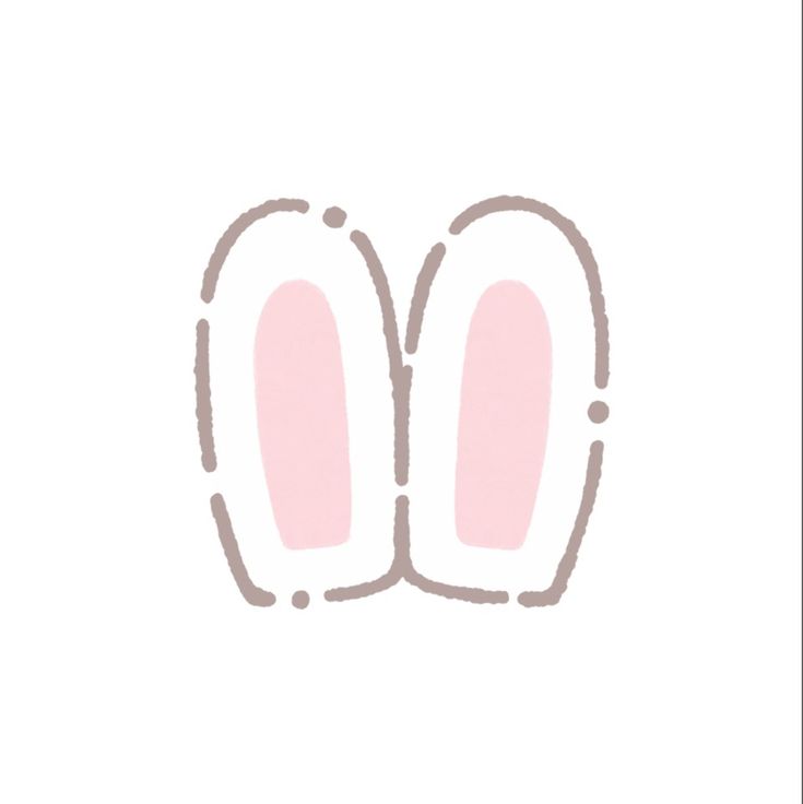 an image of two bunny ears drawn on paper