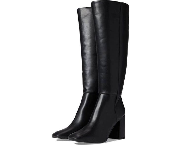 Madden Girl William | Zappos.com Casual Boots With Zipper And Block Heel, Casual Wide Calf Heeled Boots With Zipper, Fall Synthetic Heeled Boots With Zipper Closure, Fall Synthetic Heeled Boots With Zipper, Casual Square Toe Synthetic Boots, Casual Medium Width Platform Boots With Zipper, Casual Polyurethane Heeled Boots For Fall, Casual Leather Knee-high Boots With Zipper, William Black