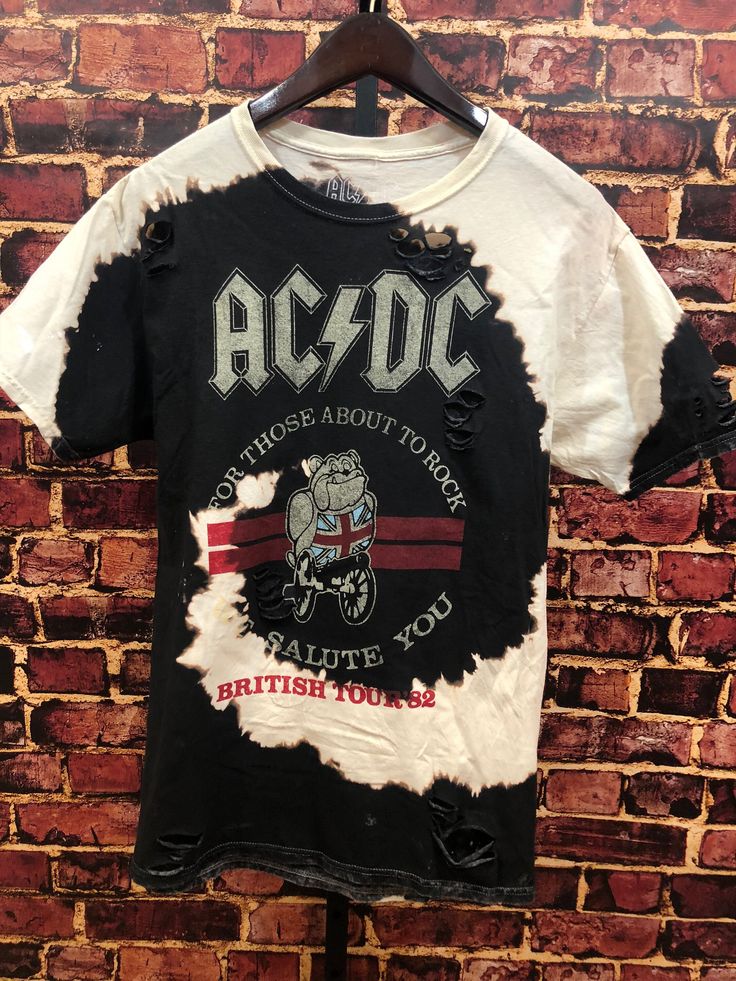 Custom Distressed, Vintage Inspired AC/DC T-Shirt, M -HAND WASH COLD WATER ONLY!! -Size : M -100% Cotton Beatles Abbey Road, Puma Tshirt, Ac Dc, Cold Water, Vintage Inspired, Gender Neutral, Hand Wash, Adult Outfits, T-shirt