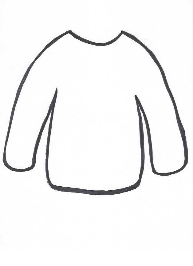 a drawing of a white shirt with long sleeves