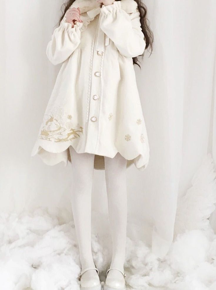 ❤Ruffled lapel snow rabbit coat with fur collar❤ Fur Dress Outfit, Outfit Themes, Snow Rabbit, Winter Witch, Coat With Fur Collar, Rabbit Clothes, Join Fashion, Fur Dress, Coat With Fur