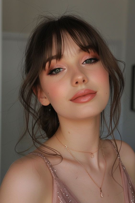 Most Beautiful Makeup Looks, Fair Skin Glam Makeup, Pink Makeup Looks Wedding, Cute Aesthetic Makeup Looks, Bridgerton Makeup Looks, That Woman Aesthetic, Business Makeup Look, Fresh Make Up Look, Wedding Makeup Hooded Eyes