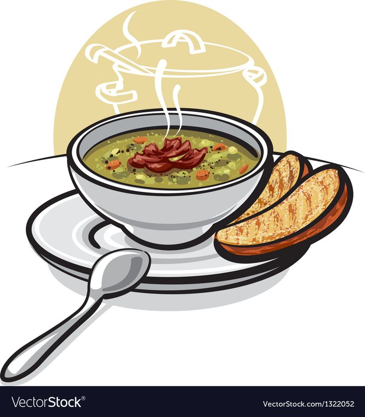 soup in a bowl with toast on the side stock photo - image 349784