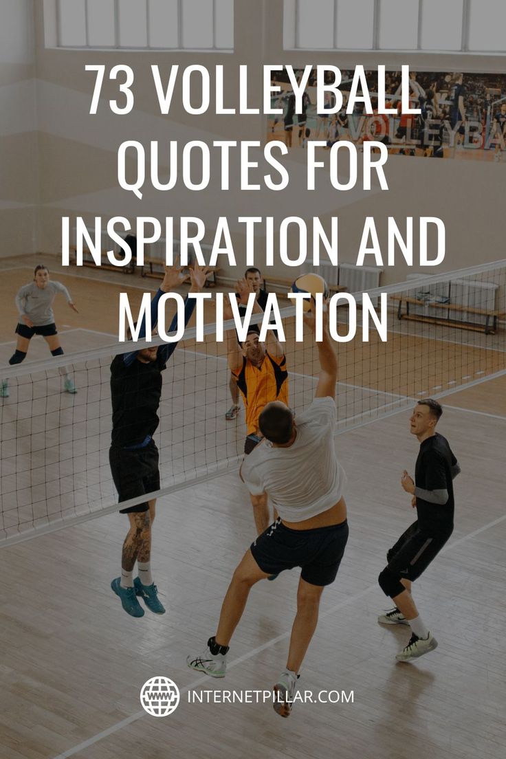 three men playing volleyball with the words 73 volleyball quotes for inspiration and motivvation