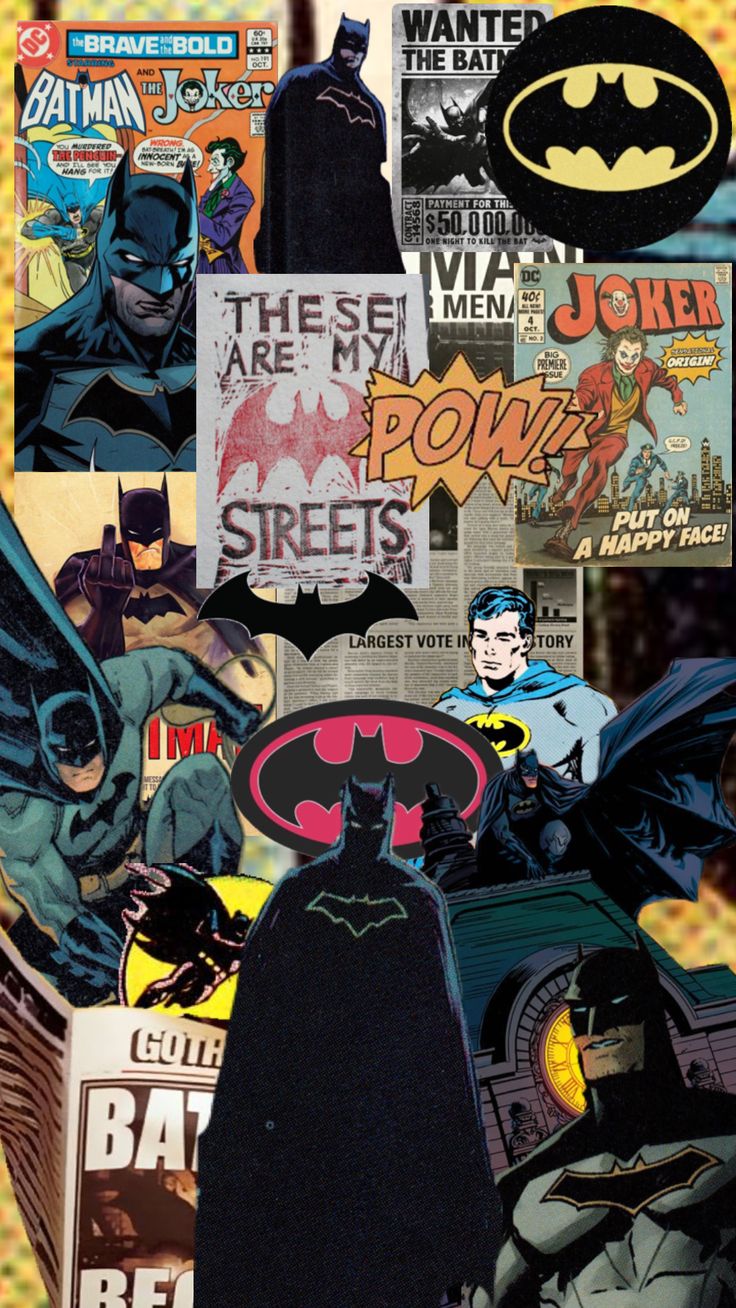 an image of batman collage with comic characters