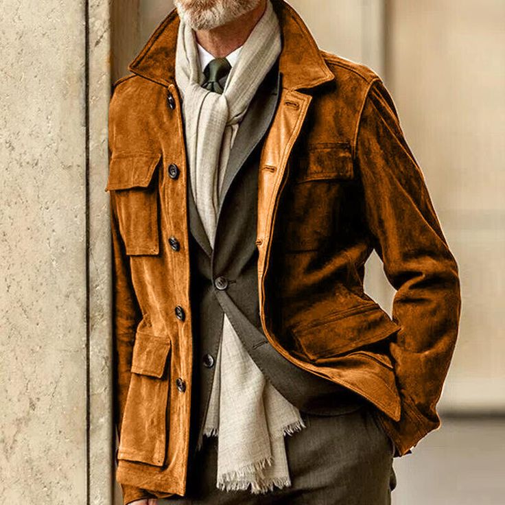 Men's Business Casual British suede Retro Slim Waist pocket Hunting Coats Jacket | eBay Semi-formal Long Sleeve Brown Blazer, Brown Long Sleeve Sport Coat For Semi-formal Occasions, Brown Long Sleeve Semi-formal Sport Coat, Lapel Collar Cardigan For Business Casual Winter Wear, Winter Business Casual Cardigan With Lapel Collar, Notch Lapel Cardigan For Business In Fall, Solid Outerwear With Pockets And Lapel Collar, Winter Long-sleeve Cardigan With Welt Pockets, Brown Long Sleeve Blazer With Hidden Button Closure