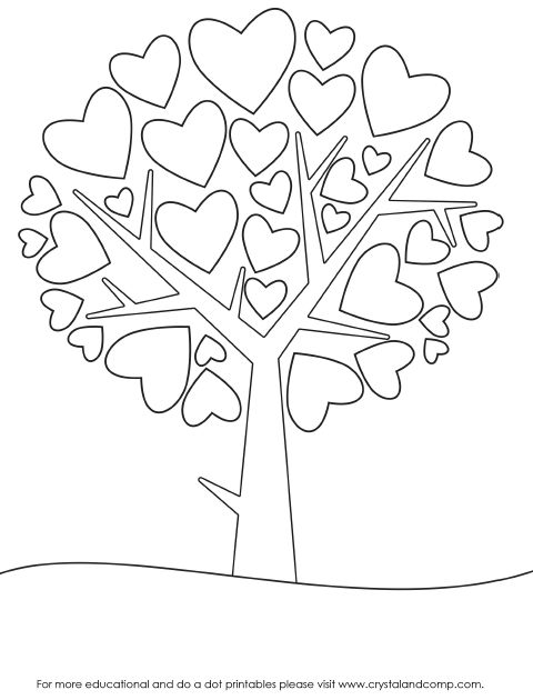 a tree with hearts on it