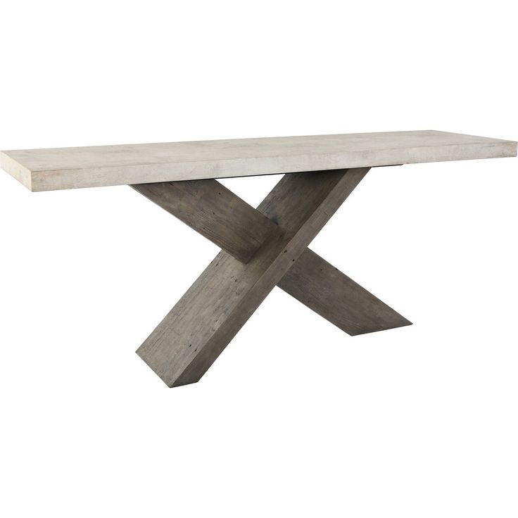 a white marble table with an x design on the top and bottom, against a white background